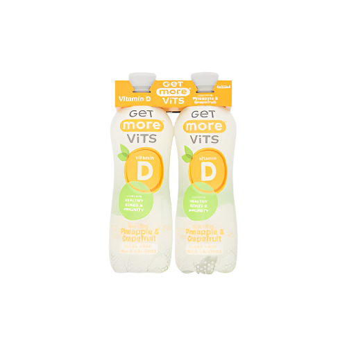 Get More Vits Vitamin D Drink Pack – Pineapple & Grapefruit Sparkling 4 x 500ml – Indian Grocery UK