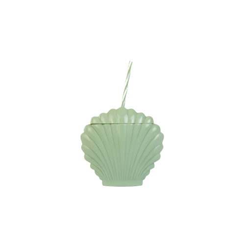 Green Shell Tumbler with Straw – BPA-Free Reusable Drink Cup for Kids and Travel