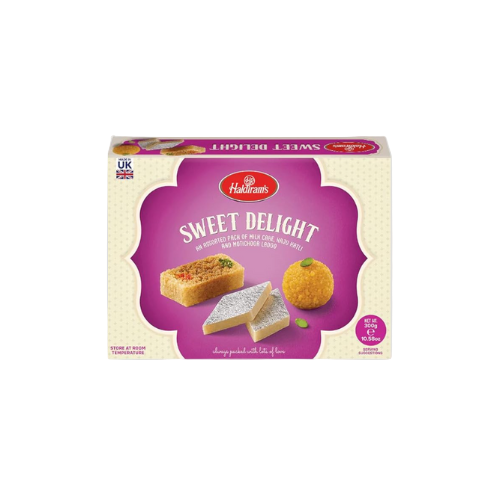 Haldiram's Assorted Indian Sweets 300g Box – Motichoor Ladoo, Milk Cake, Kaju Katli – Festive Mithai from IndianGroceryUK