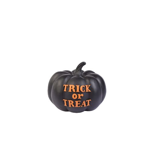 Hallow Scream Decorative Pumpkin with spooky carved face – Halloween table decoration
