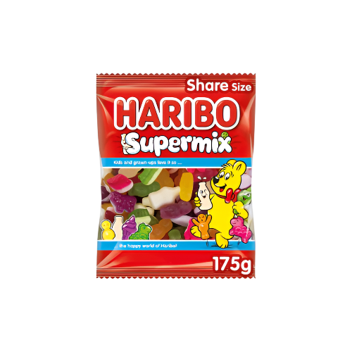 Haribo Supermix 175g – Fruity, Milky & Soft Foam Gummies