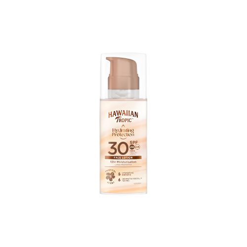 Hawaiian Tropic Airsoft Face SPF30 50ml bottle with tropical design