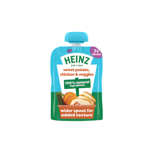 Heinz Sweet Potato, Chicken & Veggies Pouch Baby Food 130g – Nutritious Meal for Babies 7+ Months