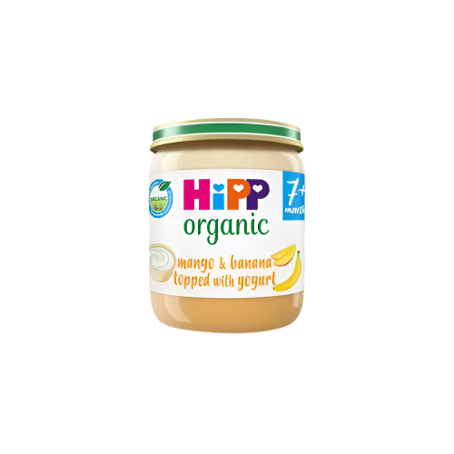 HiPP Organic Mango & Banana Topped with Yogurt Baby Food Jar 7+ Months – 160g | Healthy Baby Food