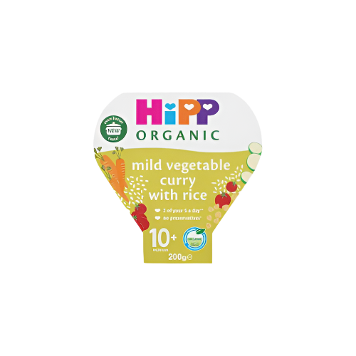 HiPP Organic Mild Vegetable Curry with Rice Toddler Tray Meal 10+ Months – 200g | Nutritious Toddler Meal