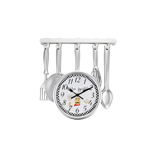 Hometime Kitchen Wall Clock with Cutlery Utensil Design – 35cm Decorative Clock for Kitchen Décor