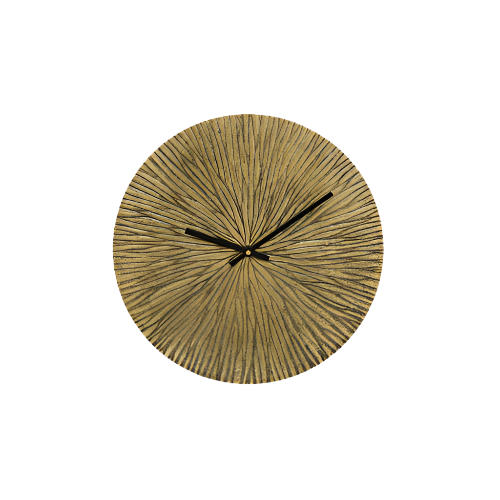 Interval 30cm Antique Brass Metal Wall Clock – Vintage Roman Numeral Wall Clock for Kitchen or Living Room