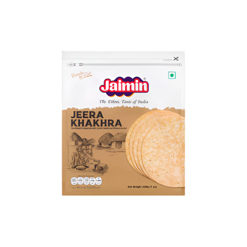 Jaimin Jeera Khakhra 200g pack – Indian cumin snack available in UK