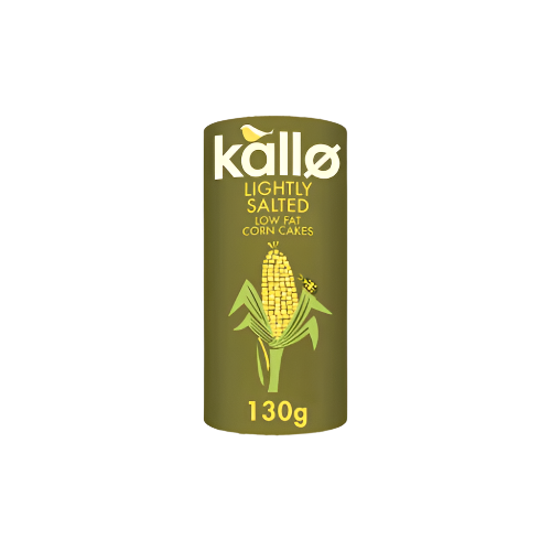 Kallo Lightly Salted Low Fat Corn Cakes 130g | Healthy, Gluten-Free & Crunchy Snack