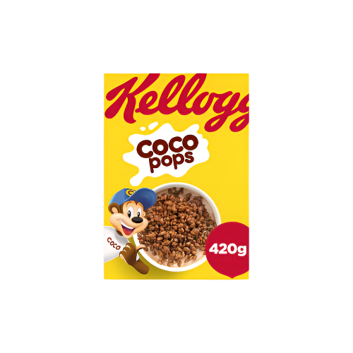 Kellogg's Coco Pops Cereal 420g box – chocolate breakfast cereal for kids and adults