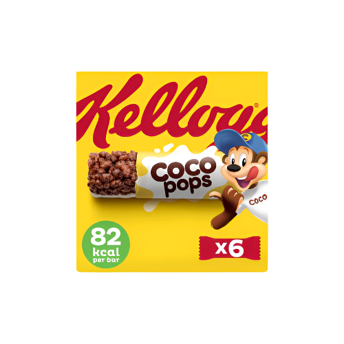 Kellogg's Coco Pops Chocolate Cereal Bars Multipack 6x20g – delicious crispy rice bars coated in chocolate