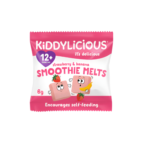 Kiddylicious Strawberry & Banana Smoothie Melts 6g – Healthy Snack for Babies