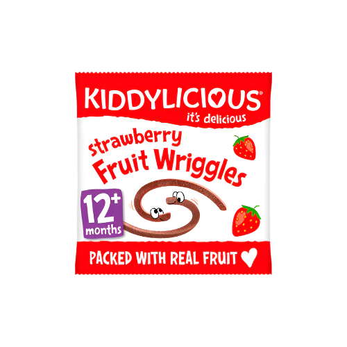 Kiddylicious Strawberry Fruit Wriggles 12g – Healthy Snack for Toddlers