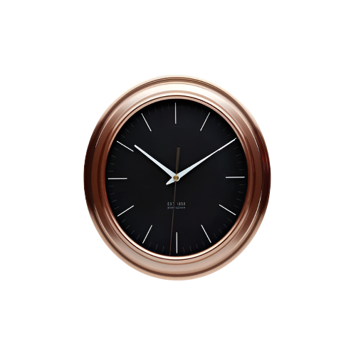 KitchenCraft Copper Effect Wall Clock – 30cm Brushed Metallic Wall Clock for Modern Kitchen or Home Decor