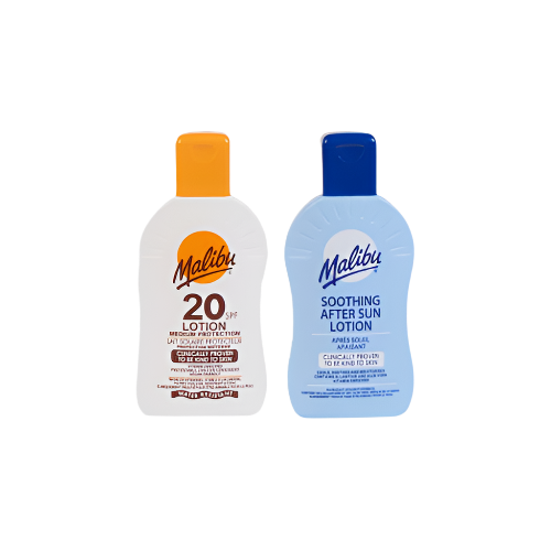 Malibu SPF20 Sun Lotion and After Sun Lotion 200ml Twin Pack