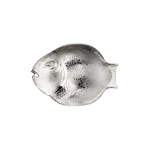Marine Clear Glass Fish Style Serving Plate Set – 6 Pack 27cm x 20cm for Snacks & Starters