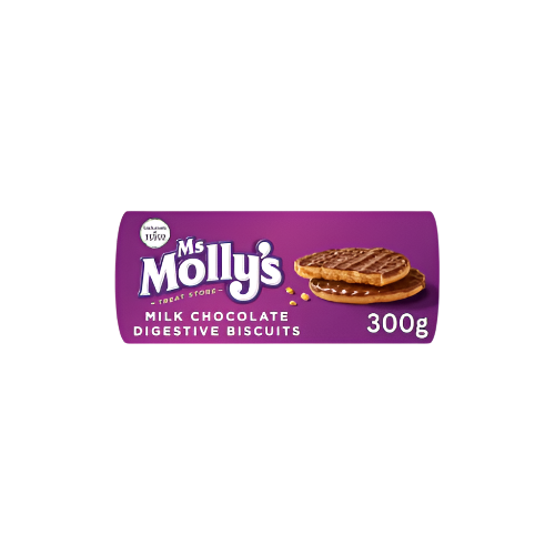 Ms Molly's Chocolate Digestive Biscuits 300g – Milk Chocolate-Covered Cookies