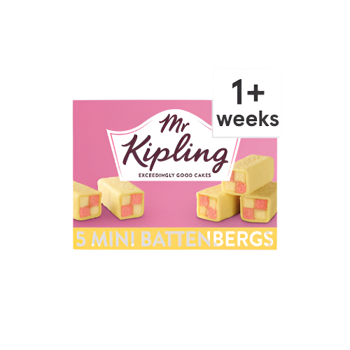 Mr Kipling Mini Battenbergs – 5 Pack Apricot & Almond Sponge Cakes
