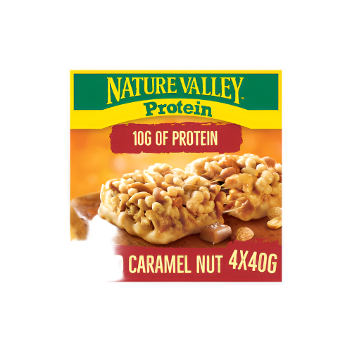 Nature Valley Protein Salted Caramel Nut Cereal Bars – 4 x 40g | High Protein, Nutty Snack