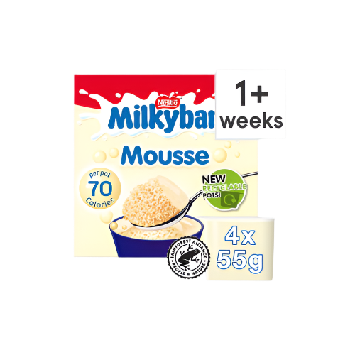 Nestlé Milkybar Mousse 4x55g – Creamy Whipped White Chocolate Dessert Cups