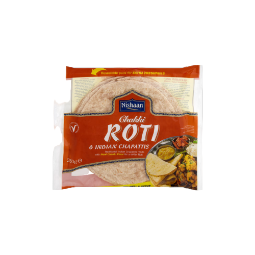 Nishaan Chakki Roti 350g Pack – Traditional Whole Wheat Indian Flatbread – IndianGroceryUK