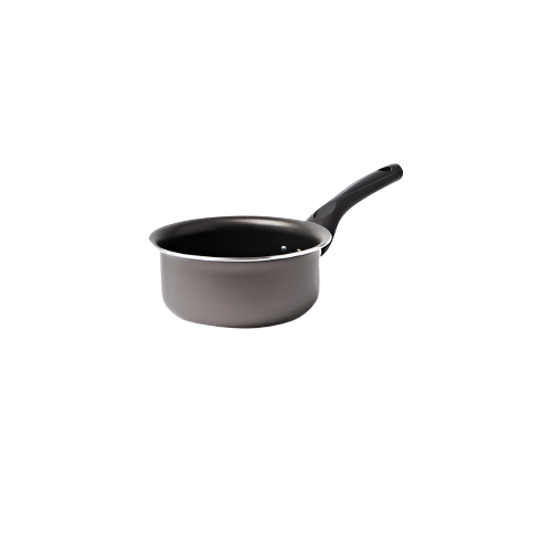 Open Kitchen 14cm Non-Stick Milk Pan – Small Black Saucepan with Pouring Spout