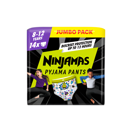 Pampers Ninjamas Pyjama Pants (8-12 Years) – 14 Pack | Overnight Bedwetting Protection