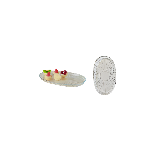PB Glass Oval Service Tray – Clear Glass Serving Dish 278mm x 163mm
