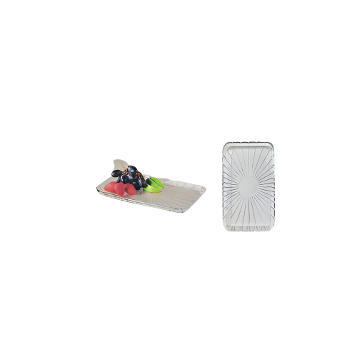 PB Glass Rectangular Tray – Clear Glass Serving Plate 278mm x 163mm for Dining and Parties