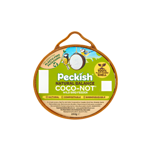 Peckish Coco-Not Wild Bird Feeder 240g – Eco-Friendly Suet Feeder
