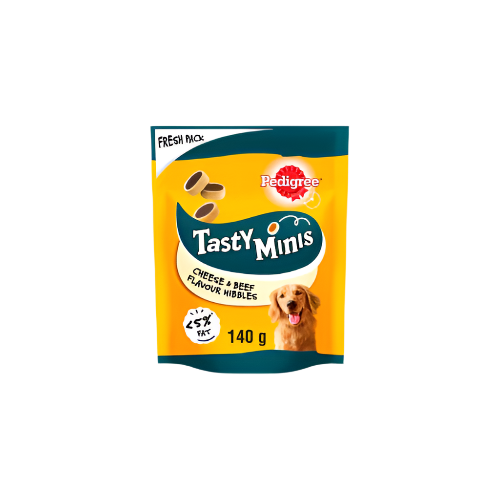 Pedigree Tasty Minis Dog Treats – Beef & Cheese Flavour 140g