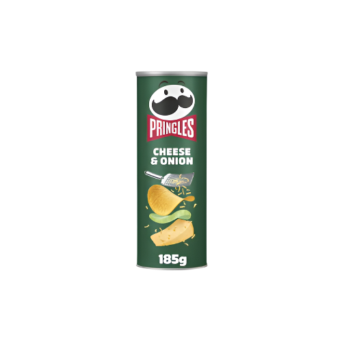 Pringles Cheese & Onion Sharing Crisps 185g – Creamy Cheese & Tangy Onion Flavor Potato Chips