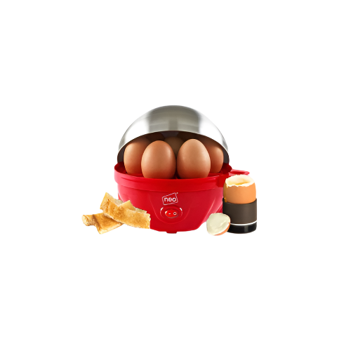 Red Electric Egg Boiler Poacher and Steamer – 7 Egg Capacity, Non-Stick Tray, Quick & Easy Cooking