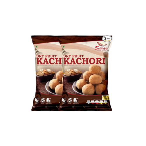Saras Dryfruit Kachori 200g Pack of 2 – Indian Snack with Nut Filling