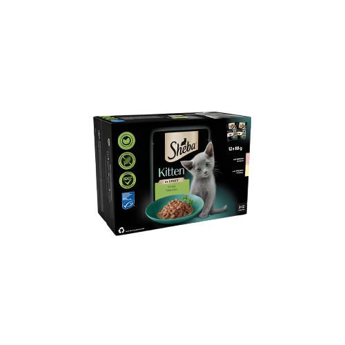 Sheba Mixed Selection Kitten Wet Cat Food in Gravy 12 x 85g – Delicious & Nutritious Meals