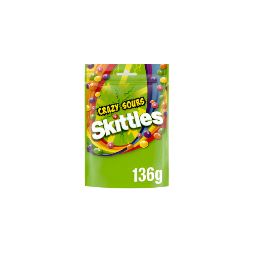 Skittles Crazy Sour Fruit Sweets 136g – Tangy, Sour & Fruity