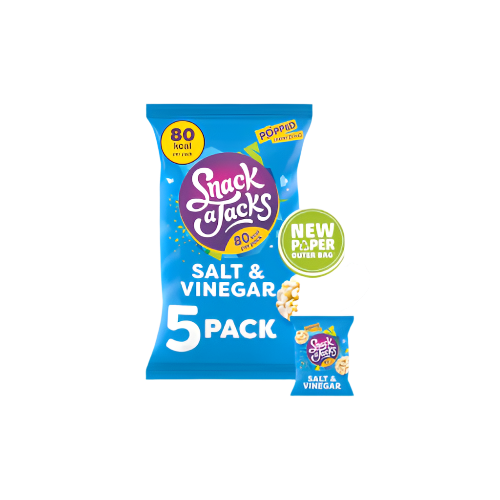 Snack a Jacks Salt & Vinegar Multipack – 5 Pack Rice Cake Snacks