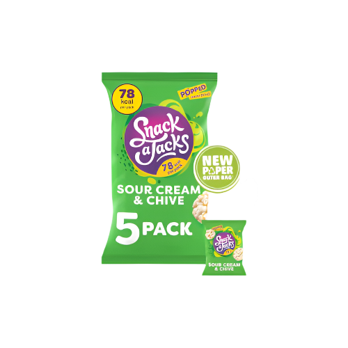 Snack a Jacks Sour Cream & Chive Multipack – 5 Pack of Rice Cake Snacks
