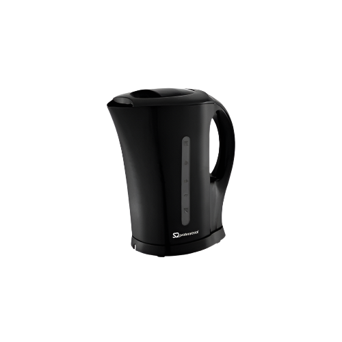 SQ Professional Aquen 1.7L Plastic Kettle 2200W Black with Auto Shut-Off and Boil-Dry Protection