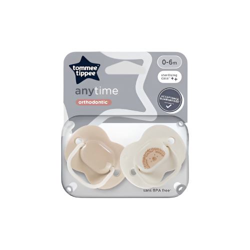Tommee Tippee Anytime Soothers for 0-6 Month Babies – 2 Pack