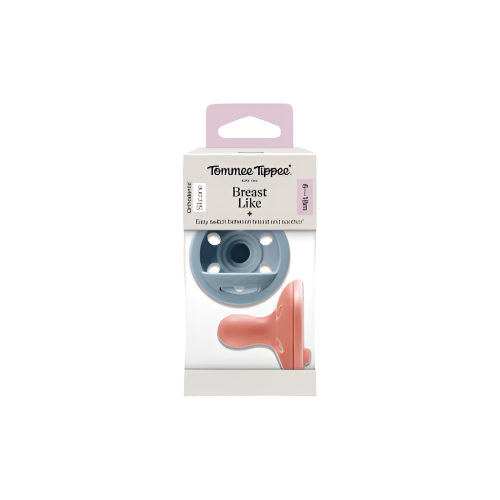 Tommee Tippee Breast-Like Soothers 6–18 Months – Soft Silicone Orthodontic Pacifiers – 2-Pack – BPA-Free