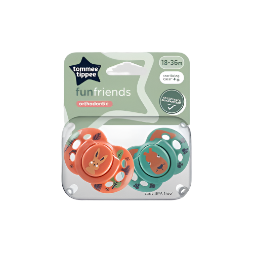 Tommee Tippee Fun Style Soothers 18–36 Months – BPA-Free Orthodontic Silicone Dummies – 2-Pack