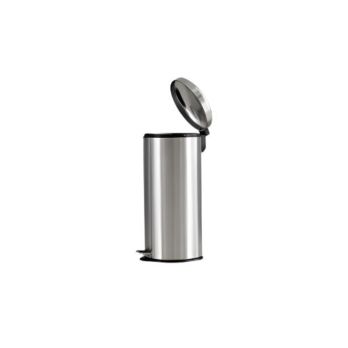 Utility Domed Pedal Bin 30L Silver Stainless Steel Waste Bin with Pedal