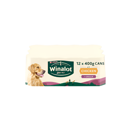 Winalot Adult Dog Food with Chicken in Jelly 12 x 400g Cans – Complete Wet Dog Meal