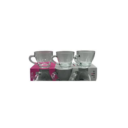 Zeta Coffee Mug Set – 6-Piece Ceramic Espresso and Tea Cups – 82ml – IndianGroceryUK
