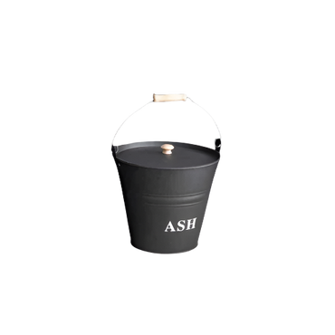 10 Litre Black Metal Ash Bucket with Lid and Handle – Log Holder for Fireplace – IndianGroceryUK