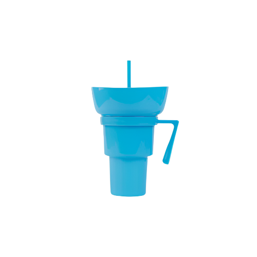 Light Blue 2-in-1 Snack and Drink Cup – Reusable Tumbler with Straw for Kids and Events

