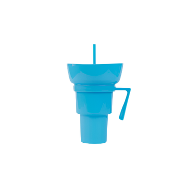 Light Blue 2-in-1 Snack and Drink Cup – Reusable Tumbler with Straw for Kids and Events

