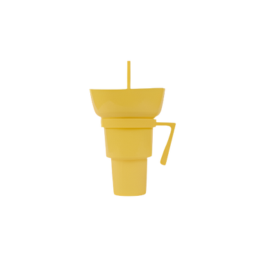 Yellow 2-in-1 Snack and Drink Cup – BPA-Free Reusable Tumbler with Straw

