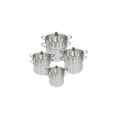 4 Piece Aluminium Couscous Pot Set with Lids – Traditional Steamer – IndianGroceryUK